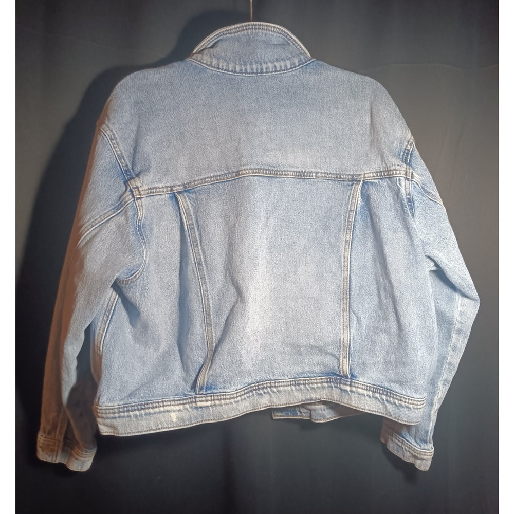 Unbranded Women’s Jacket Size 0x Blue Denim Cotton Button Front Outdoor Casual - Picture 3 of 3